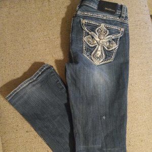 Grace in LA Jeans with Cross Pocket Pattern